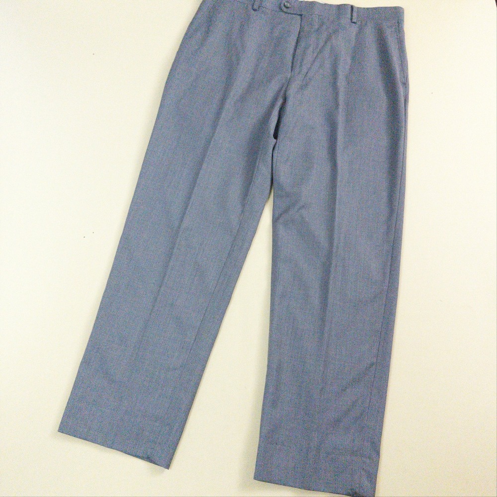 Joseph Abboud Dress Pants Mens 36 Blue 100% Wool Professional Trousers